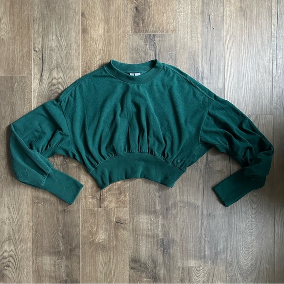 NWT Sweaty Betty Delight Luxe Fleece Pullover Sweatshirt Retro Green - Small - Picture 5 of 13